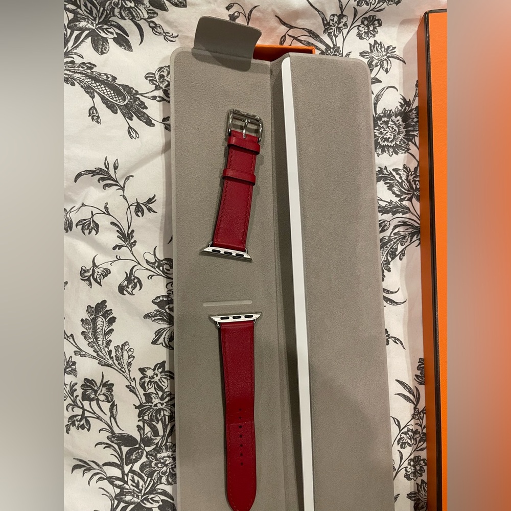 Hermes Red Apple Watch Strap